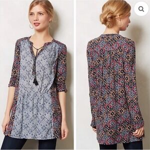 Anthropologie Akemi + Kin Humboldt Dress‎ Boho Floral Print Tunic Size S